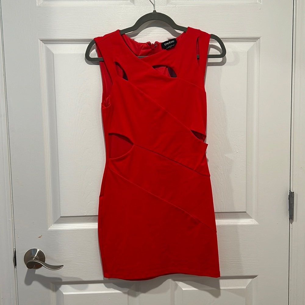 Orange/red Bebe dress size medium